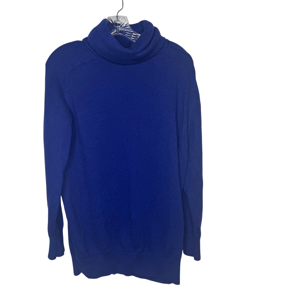 Lands End‎ Blue Turtleneck Sweater Womens Large 14-16 Knit Pullover Warm